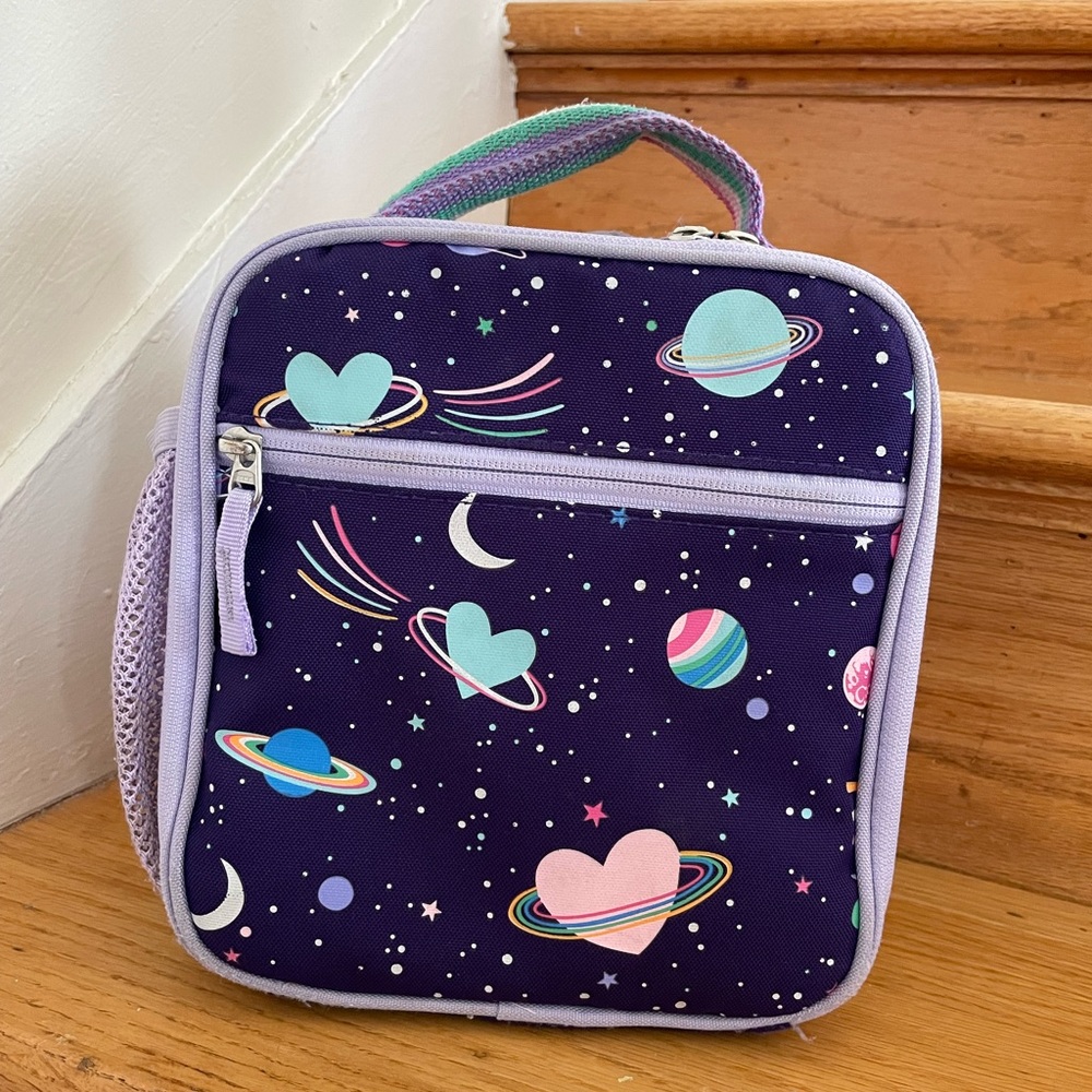 Mackenzie Rainbow Galaxy Heart backpack Lunch Bag Set - Picture 4 of 16